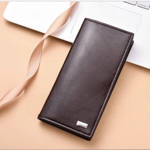 Original Cow Leather Men Wallet Long Style Card Holder Male Purse 