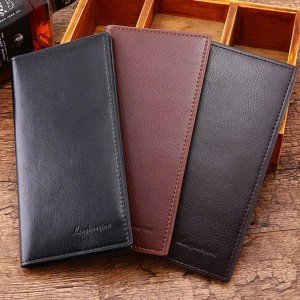 Multi Purpose Original  Cow Leather Men  Long Style Mobile Wallet Card Holder Male Purse