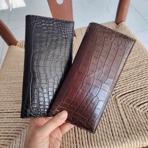 Real Leather Men's Long Wallet Alligator Skin Pattern Genuine Leather CL-01