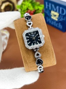 Rose Full Diamond Square Quarts Women Luxury Watch LW-6058 